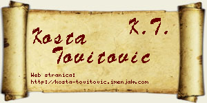 Kosta Tovitović vizit kartica